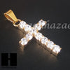 316L Stainless steel Gold 2Pac Cross Pendant Miami Cuban SS037 - Raonhazae