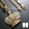 316L Stainless steel Gold King Crown w/ 5mm Cuban Chain SG08 - Raonhazae