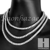 Silver Tennis Choker Necklace 1 Row Solitaire Lab Diamond 4.5mm Chain S - Raonhazae