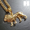 316L Stainless steel Gold King Lion w/ 5mm Cuban Chain SG06 - Raonhazae