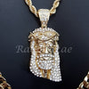 JESUS FACE ROPE CHAIN DIAMOND CUT 30" CUBAN CHAIN NECKLACE SET G20 - Raonhazae