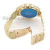 MEN 14K GOLD PT LUXURY BLING WATCH CUBAN BRACELET COMBO SET FM10G - Raonhazae