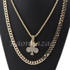 CED OUT KING CROWN CLOVER PENDANT DIAMOND CUT 30" CUBAN ROPE CHAIN NECKLACE G41 - Raonhazae