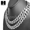 Rhodium PT 15mm 8.5" - 24" Miami Cuban Choker Chain Necklace Bracelet - Raonhazae