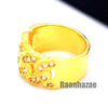 HIP HOP FASHION CUBAN LINK BAND STYLE GOLD PLATED RING N004G - Raonhazae