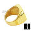 MEN RING 316L STAINLESS STEEL GOLD TONE CZ BLING RING SIZE 8-12 SR003G - Raonhazae