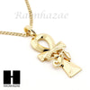 RUBY EYE OF HERU ANKH PENDANT CUBAN LINK ROPE CUBAN NECKLACE SET D015 - Raonhazae
