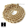 New Run Dmc 14k Yellow Gold Plated 12 to 20mm wide 30" Hollow Dookie Rope Chain - Raonhazae