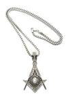 NEW MINI LITTLE WORLD FREEMASON MASONIC SYMBOL PENDANT 24" BOX CHAIN JSP032M - Raonhazae