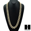 Hip Hop Iced Sand Blast Cuban Chain Gold 18mm Bling 30" Necklace 8.5" Bracelet - Raonhazae