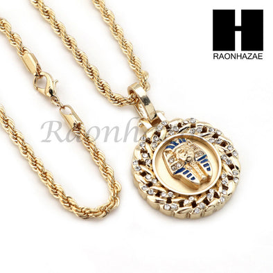 MEN KING TUT ROPE CHAIN DIAMOND CUT 30" CUBAN LINK CHAIN NECKLACE S016 - Raonhazae