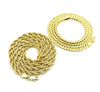 Men 14K Gold Plated 6mm 30" Rope & 6mm 30" Miami Cuban Link Chain Necklace SN09 - Raonhazae