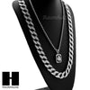 MENS CUBAN LINK 30" CHAIN / KING-TUT PENDANT 24" ROPE NECKLACE SET SS37 - Raonhazae