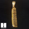 Mens 316L Stainless steel Gold Barber Shop Comb Pendant SS015 - Raonhazae