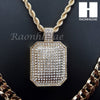 DOG TAG CHARM ROPE CHAIN DIAMOND CUT 30" CUBAN CHAIN NECKLACE SET G5 - Raonhazae