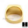 MEN 316L STAINLESS STEEL BLACK ONYX STONE GOLD BLACK RING SIZE 8-12 SR016G - Raonhazae