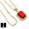 RUBY ANKH PLUG PENDANT 24" 30" ROPE BOX CUBAN CHAIN NECKLACE SET S011 - Raonhazae