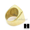 MEN RING 316L STAINLESS STEEL GOLD TONE CZ BLING RING SIZE 8-12 SR005G - Raonhazae