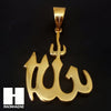 Mens 316L Stainless steel Gold Muslim Islam Allah Pendant SS020 - Raonhazae