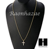 Sterling Silver .925 AAA Lab Diamond Jesus Cross w/2.5mm Moon Chain S30 - Raonhazae