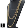 HIP HOP 14K GOLD PT 4 CHAINS ROPE, BOX, 30" CUBAN LINK NECKLACE CHAIN SET GN158G - Raonhazae