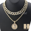 14K GOLD PT KING TUT ROUND MIAMI CUBAN 16"~30" CHOKER TENNIS CHAIN S35 - Raonhazae