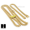 14k Gold Finish Heavy 6mm Miami Cuban Link Chain Necklace Bracelet Various Set C - Raonhazae