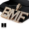 MENS HIP HOP BMF PENDANT & DIAMOND CUT CUBAN LINK CHAIN NECKLACE NN42 - Raonhazae