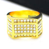 MENS HIP HOP RAPPER CHUNKY MICRO PAVE 14K GOLD PLATED RING SIZE 7 - 12 N011G - Raonhazae