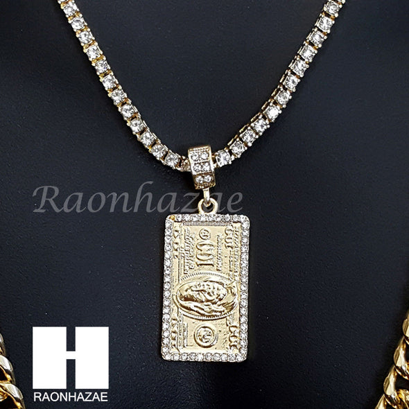 $100 HUNDRED DOLLAR 16"-30" TENNIS CHAIN 30" CUBAN CHAIN NECKLACE G33 - Raonhazae