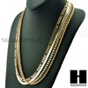 HIP HOP 4 CHAINS SET ROPE, CUBAN, HERRINGBONE & FIGARO 5mm NECKLACE CHAIN SET - Raonhazae