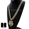 Mens 14k Plated DRAKE TIGER Pendant w/ 30" Cuban Link Chain NN032G - Raonhazae