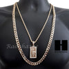 $100 HUNDRED DOLLAR BILL MONEY 30" CUBAN LINK CHAIN NECKLACE SET S89G - Raonhazae