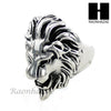 MEN STAINLESS STEEL ANTIQUE SILVER TONE LION FACE RING 8-12 SR035CL - Raonhazae