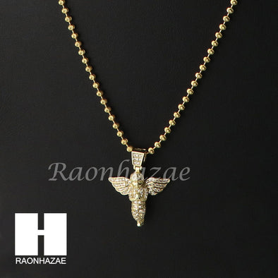 Sterling Silver .925 AAA Lab Diamond Mini Angel w/2.5mm Moon Chain S39 - Raonhazae