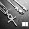 316L Stainless steel Silver Egyt Ankh Cross 5mm Cuban Chain SG015 - Raonhazae