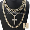 14K GOLD PT Lil JESUS CROSS MIAMI CUBAN 16"~30" CHOKER TENNIS CHAIN S19 - Raonhazae