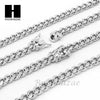 14k White Gold Finish 6mm Miami Cuban Link Chain Necklace Bracelet Various Set C - Raonhazae