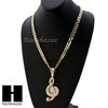 MENS G Clef MUSIC PENDANT & DIAMOND CUT CUBAN LINK CHAIN NECKLACE NN56 - Raonhazae