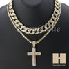 14K GOLD PT Lil JESUS CROSS MIAMI CUBAN 16"~30" CHOKER TENNIS CHAIN S18 - Raonhazae