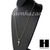 Sterling Silver .925 AAA Lab Diamond Jesus Cross w/2.5mm Moon Chain S31 - Raonhazae