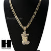 L PRAYING HANDS HOLDING CROSS PENDANT & DIAMOND CUT CUBAN LINK CHAIN 48 - Raonhazae