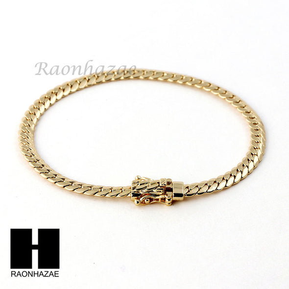 14k Gold Finish Heavy 5mm Miami Cuban Link Chain Necklace Bracelet Various Set D - Raonhazae