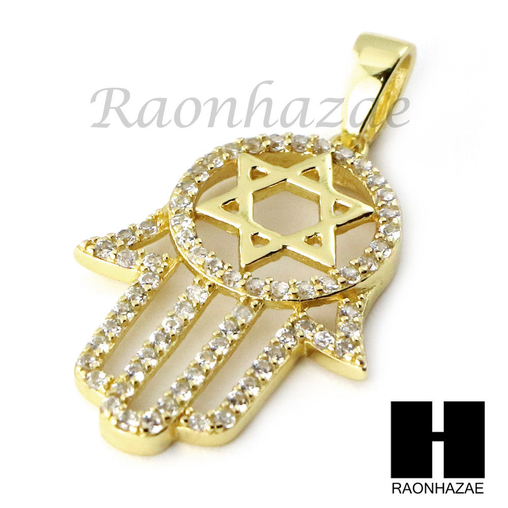 Buy 10k Yellow Gold Cz Star Of David Hamsa Pendant 2.00ct Online at SO ICY  JEWELRY