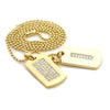 NEW HIP HOP DOUBLE DOG TAG 18k GOLD FILLED W 30" BALL CHAINS DTC002GS - Raonhazae