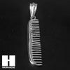 Mens 316L Stainless steel Silver Barber Shop Comb Pendant SS015 - Raonhazae