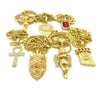 Hip Hop Ruby, 2 Angels, Jesus, Lion, Medusa, Ankh Pendant 7 Necklace Set GB112G - Raonhazae