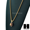 STAINLESS STEEL RUBY KING-TUT CZ PENDANT 24" ROPE CHAIN NECKLACE NP022 - Raonhazae