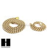 Hip Hop Men 14k Gold Finish Heavy Cuban Link Chain / Bracelet 9" 24" 30" 36" Set - Raonhazae