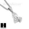 MENS STAINLESS STEEL PRAYING HANDS PENDANT 24" CUBAN NECKLACE SET NP001 - Raonhazae